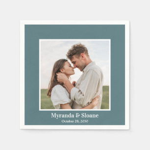 Foto repetitie diner Blauwgroen servetten