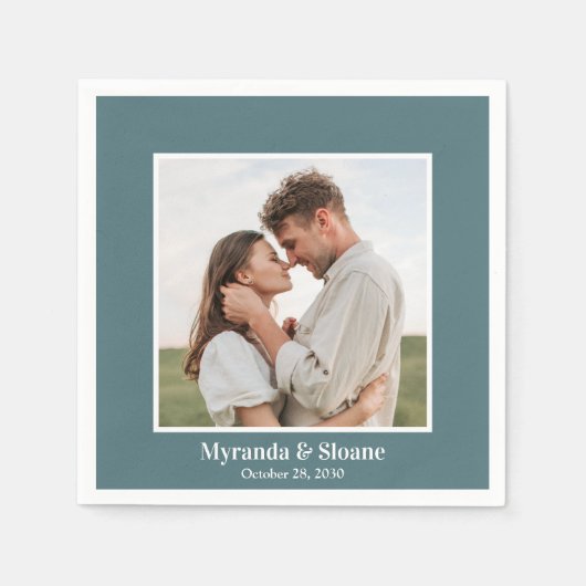 Foto repetitie diner Blauwgroen servetten (Voorkant)