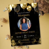 Foto Retirement Party Gold Balloon Save the Date Kaart