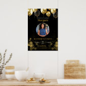 Foto Retirement Party Gold Balloon Save the Date Poster (Keuken)