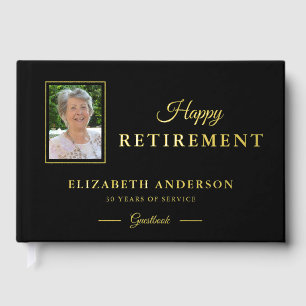 Foto Retirement Party Zwart met Gouden Folie Gastenboek
