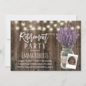 Foto: Retirement Rustic Lavender Mason Jar Wood Kaart (Voorkant)