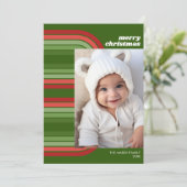 Foto retro Arch Line Art en Off Center Pic Feestdagenkaart (Staand voorkant)