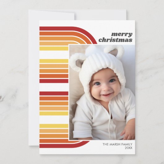 Foto retro Arch Line Art en Off Center Pic Feestdagenkaart (Voorkant)