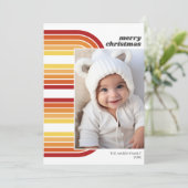 Foto retro Arch Line Art en Off Center Pic Feestdagenkaart (Staand voorkant)