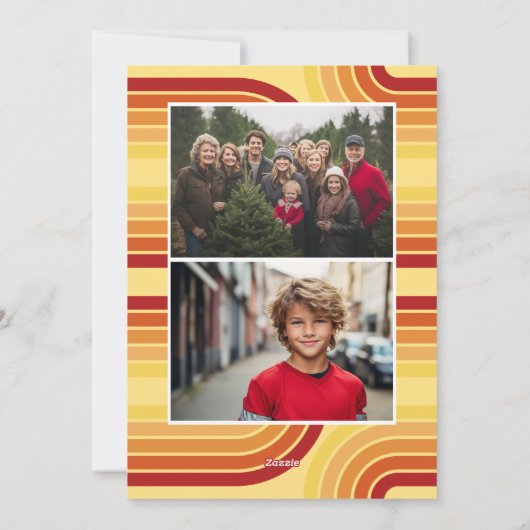 Foto retro Arch Line Art en Off Center Pic Feestdagenkaart (Achterkant)