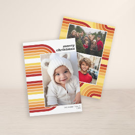 Foto retro Arch Line Art en Off Center Pic Feestdagenkaart