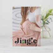 Foto Retro Baby Zwangerschapsaankondiging Feestdagenkaart (Staand voorkant)