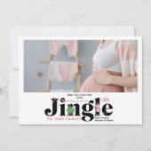 Foto Retro Baby Zwangerschapsaankondiging Feestdagenkaart (Voorkant)