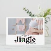 Foto Retro Baby Zwangerschapsaankondiging Feestdagenkaart (Staand voorkant)