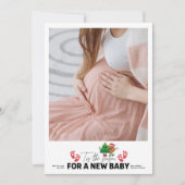 Foto Retro Dit Het Seizoen Zwangerschap Aankondigi Feestdagenkaart (Voorkant)