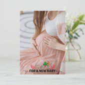 Foto Retro Dit Het Seizoen Zwangerschap Aankondigi Feestdagenkaart (Staand voorkant)