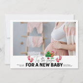 Foto Retro Dit Het Seizoen Zwangerschap Aankondigi Feestdagenkaart (Voorkant)