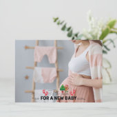 Foto Retro Dit Het Seizoen Zwangerschap Aankondigi Feestdagenkaart (Staand voorkant)