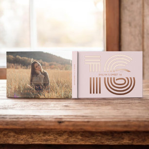 Foto Retro Elegant Blush Sweet 16 Gastenboek