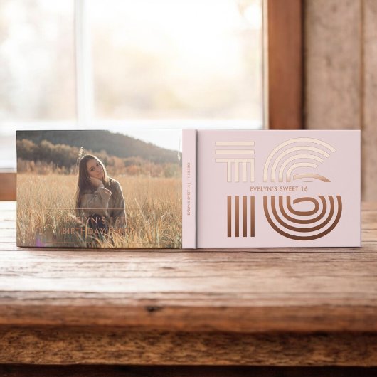 Foto Retro Elegant Blush Sweet 16 Gastenboek