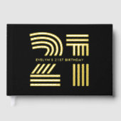 Foto Retro Elegant Zwarte Verjaardag Gastenboek (Voorkant)