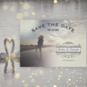 Foto Retro Gold Lichten Gold Opslaan Datum Save The Date