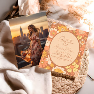 Foto Retro Groovy 70's Theme Afstuderen Kaart