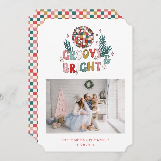 Foto Retro Kerst Kaart (Voorkant / Achterkant)