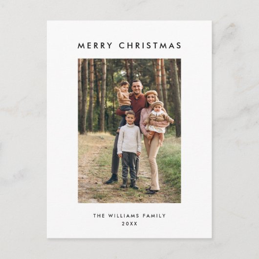 Foto Retro Kerst Plaid Groet Vakantie Briefkaart (Voorkant)