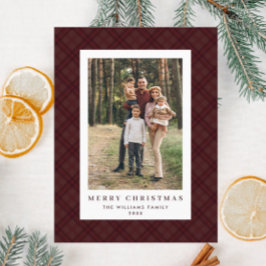 Foto Retro Kerst Plaid Groet Vakantie Briefkaart