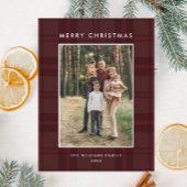 Foto Retro Kerst Plaid Groet Vakantie Briefkaart