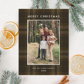 Foto Retro Kerst Plaid Groet Vakantie Briefkaart