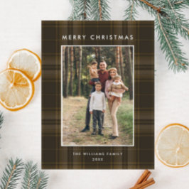 Foto Retro Kerst Plaid Groet Vakantie Briefkaart