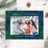 Foto Retro Kerst Plaid Groet Vakantie Briefkaart