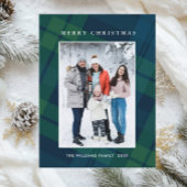 Foto Retro Kerst Plaid Groet Vakantie Briefkaart