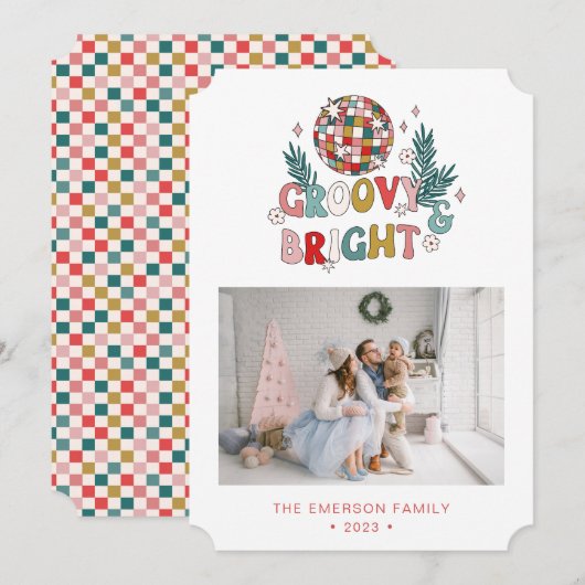 Foto Retro Kerstkaart (Voorkant / Achterkant)