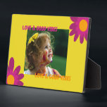 Foto Retro Pink & Oranje Love & Good Vibes Fotoplaat<br><div class="desc">Liefde en goede Vibes roze en Oranje Magnetisch Lijst. Foto lijst.</div>