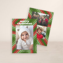 Foto Retro Stripes - Rood Groen Funky
