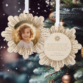Foto retro sunburst crème sneeuwvlok Kerstmis Ornament Kaart