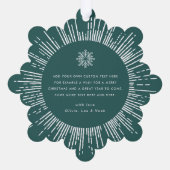 Foto retro sunburst pijnboomgroen Kerstmis Ornament Kaart (Achterkant)