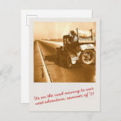 foto roadtrip bewegende aankondiging briefkaart (Voorkant / Achterkant)