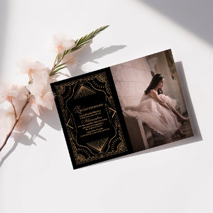 Foto Roaring 20s Gatsby Art Deco Quinceanera Kaart