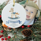 Foto Rocking Horse Eerste Kerstdag Keramisch Ornament