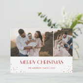 Foto: Rode en Witte Kerst Feestdagenkaart (Staand voorkant)