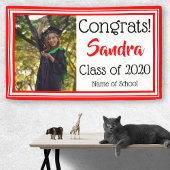 Foto Rode en Witte Schoolkleuren Spandoek