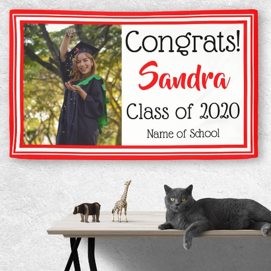 Foto Rode en Witte Schoolkleuren Spandoek