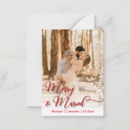 foto rode kalligrafie voor huwelijk en huwelijk notitiekaartje