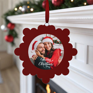 Foto Rode Kerstmis Ornament Kaart