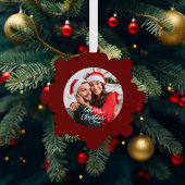 Foto Rode Kerstmis Ornament Kaart