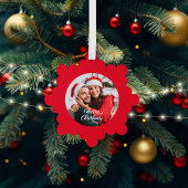 Foto Rode Kerstmis Ornament Kaart