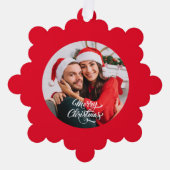 Foto Rode Kerstmis Ornament Kaart (Voorkant)