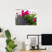 Foto rode pinda's en paarse bloemen poster (Thuiskantoor)