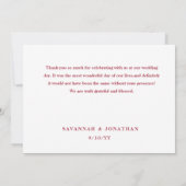 Foto Rode Poinsettia Vakantie Bruiloft Bedankkaart (Achterkant)