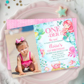 Foto Rode Zeemeermin Oneder het Zee 1e verjaardag Kaart